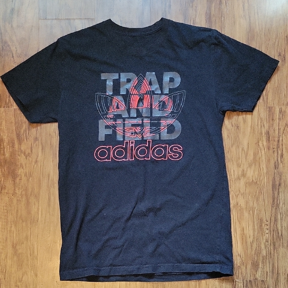 Adidas Black T-Shirt with Red Logo